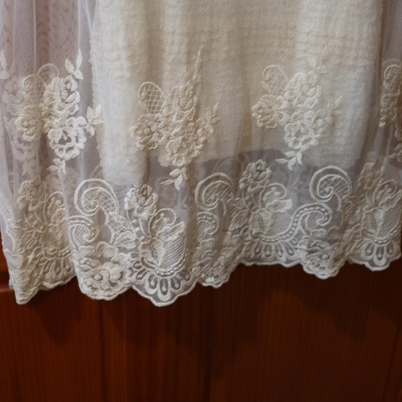 Banana Republic Cream & White Sheer Tank Set Boho Cottagecore LG /XL - Picture 5 of 13